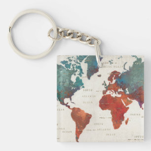 Wander Often, Wander Always Map With Quote Key Ring