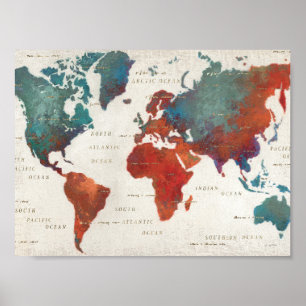 Wander Often, Wander Always Map With Quote Poster