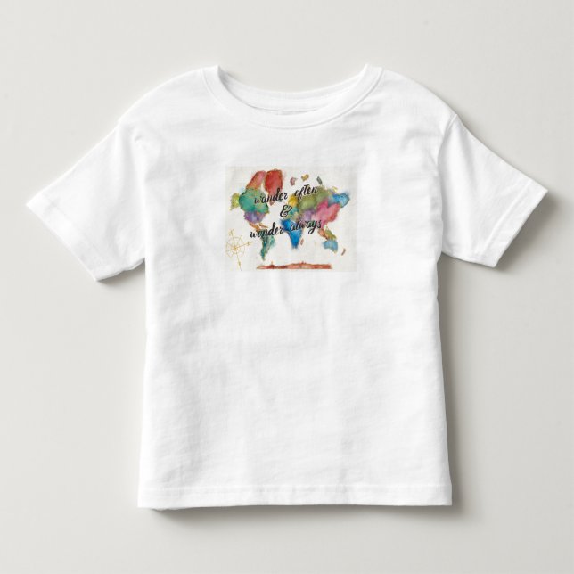 Wander Often, Wander Always Map With Quote Toddler T-Shirt (Front)