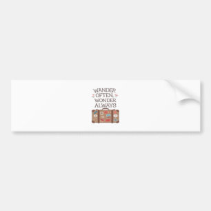 Wander Often, Wonder Always Travel Quote Bumper Sticker