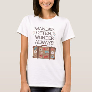 Wander Often, Wonder Always Travel Quote T-Shirt