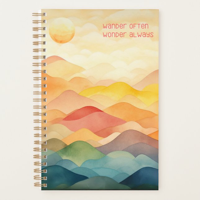 Wander Often Wonder Always Watercolor Planner (Front)