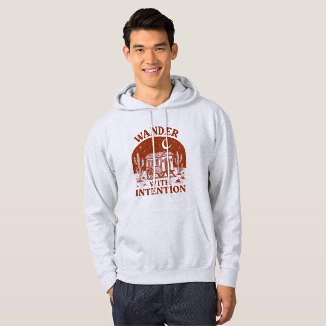 Wander With Intention Desert Wagon Adventure Hoodie (Front Full)