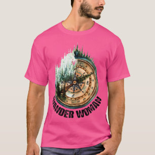 Wander Woman Exploring Go Outside Camping Hiking L T-Shirt