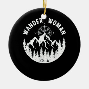 Wander Woman Hiking Adventure Ceramic Tree Decoration