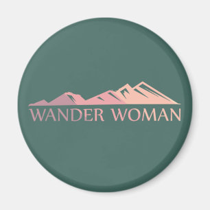 Wander woman hiking camping magnet
