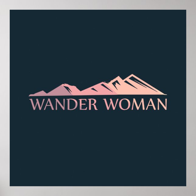 Wander woman hiking camping poster (Front)