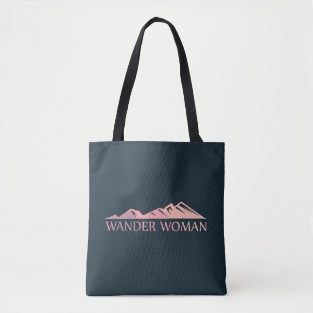 Wander woman hiking camping tote bag (Front)