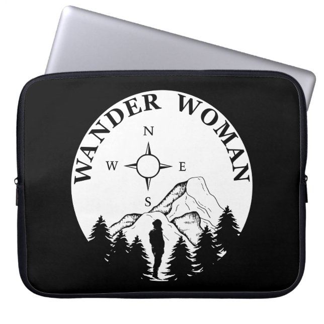 wander woman hiking laptop sleeve (Front)