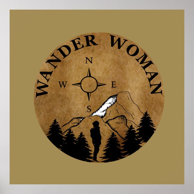 wander woman hiking poster (Front)