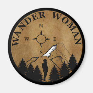 wander woman hiking vintage magnet