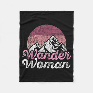 Wander Woman Mountain Camping Hiking Girls Outdoor Fleece Blanket