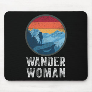 Wander Woman Vintage Take A Hike Climbing Hiking O Mouse Mat