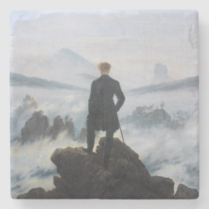 Wanderer Above the Sea of Fog (by C.D. Friedrich) Stone Coaster