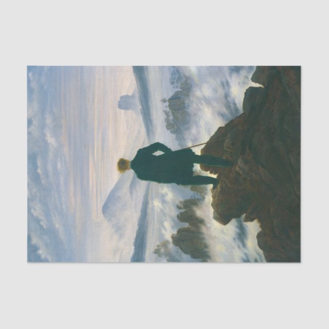Wanderer above the Sea of Fog by Caspar Friedrich Tissue Paper (Front)