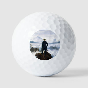 Wanderer above the Sea of Fog, Caspar D Friedrich Golf Balls