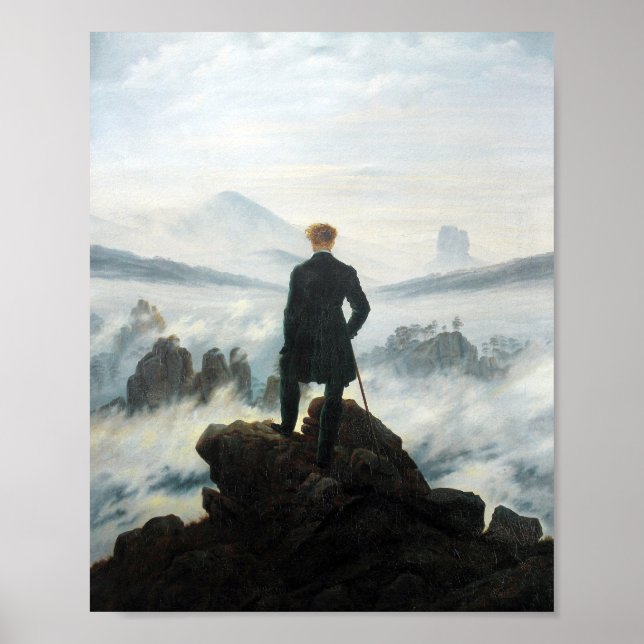 Wanderer above the Sea of Fog, Friedrich Poster (Front)
