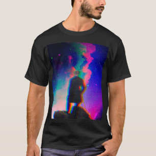 Wanderer above the Sea of Fog Vaporwave Retro T-Shirt