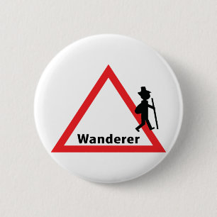 wanderer fun icon 6 cm round badge