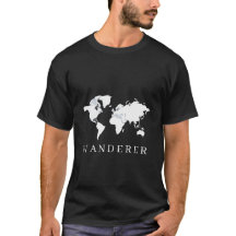 Wanderer World Map T-Shirt | Minimalist Travel