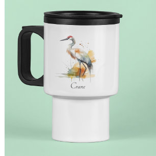 Wanderin Crane, custom Travel Mug