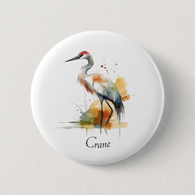 Wandering Crane, custom 6 Cm Round Badge (Front)