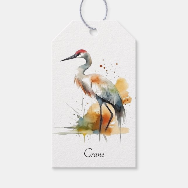 Wandering Crane, custom Gift Tags (Front)