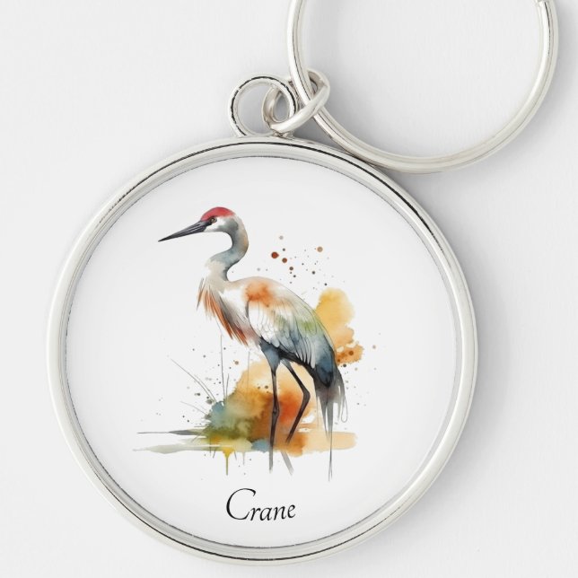 Wandering Crane, custom Key Ring (Front)