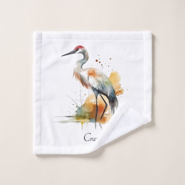 Wandering Crane, custom Wash Cloth (Wash Cloth)