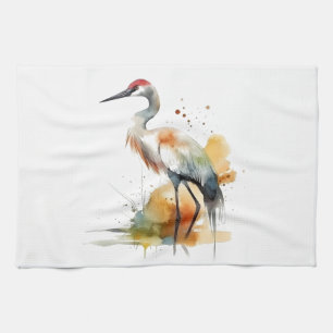 Wandering Crane Tea Towel