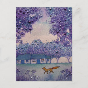 Wandering fox postcard