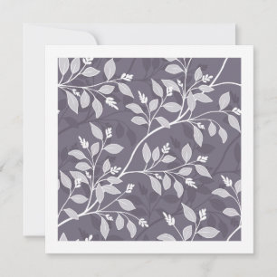 Wandering Leaves Elegant Deep Lavender Botanical Card