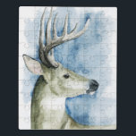 Wandering Stag - Watercolor Jigsaw Puzzle<br><div class="desc">Wandering Stag II by Grace Popp. Features a beautiful watercolor stag with a soft blue background.</div>