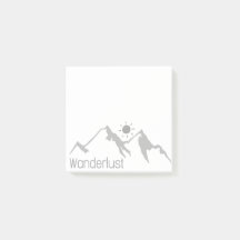 wanderlus nature mountains and sun post it