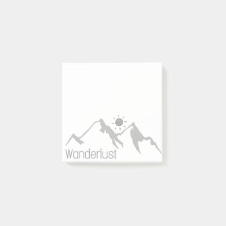 wanderlus nature mountains and sun post it post-it notes