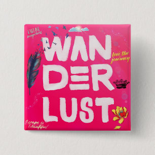 Wanderlust 15 Cm Square Badge