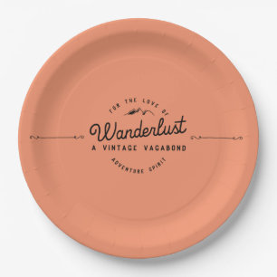 Wanderlust Adventure Camping Paper Plate