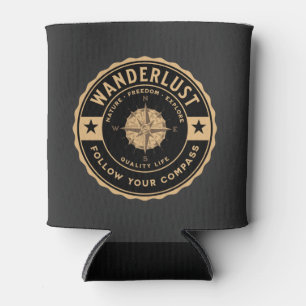 Wanderlust Adventure Outdoor Camping Travel Hiking Can Cooler