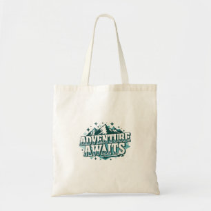 Wanderlust and Travel Quote with Pine Trees Tote Bag