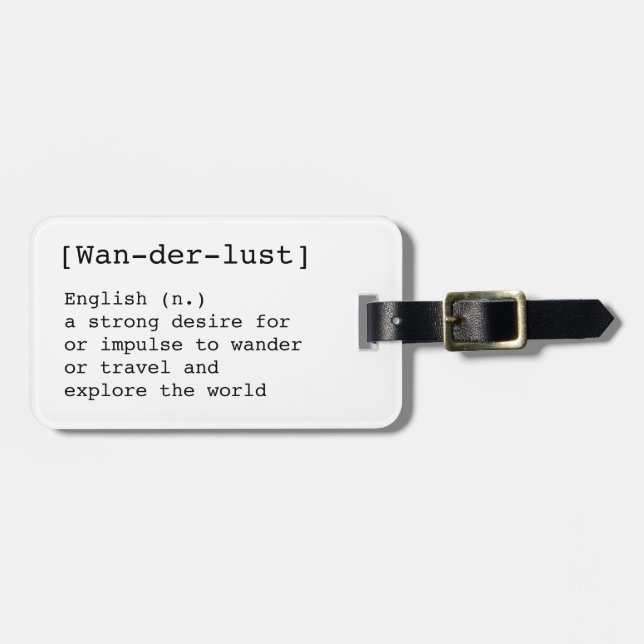 Wanderlust Bag Tag (Front Horizontal)