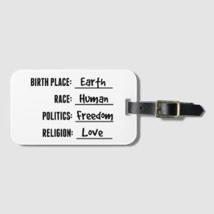 WANDERLUST BIRTHPLACE EARTH LUGGAGE TAG 