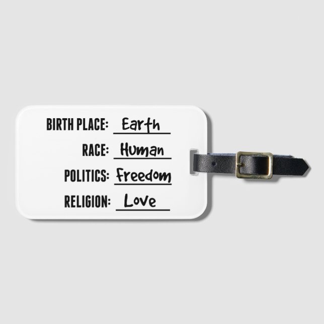 WANDERLUST BIRTHPLACE EARTH LUGGAGE TAG  (Front Horizontal)