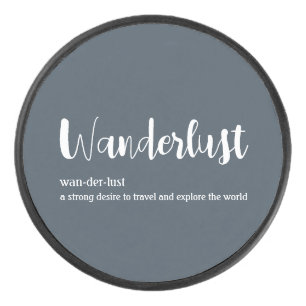 Wanderlust definition white grey blue colour hockey puck