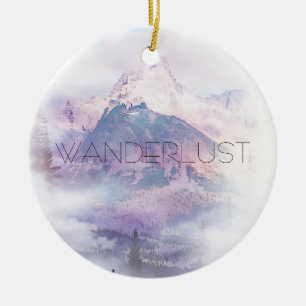 Wanderlust Dreamscape Mountain Ceramic Tree Decoration
