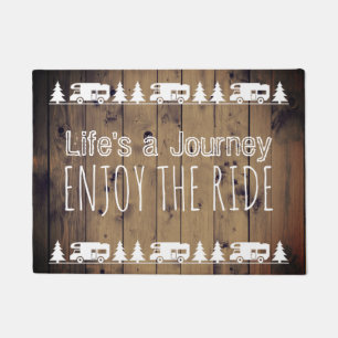 Wanderlust Enjoy the Ride Vintage Camper Trailer Doormat