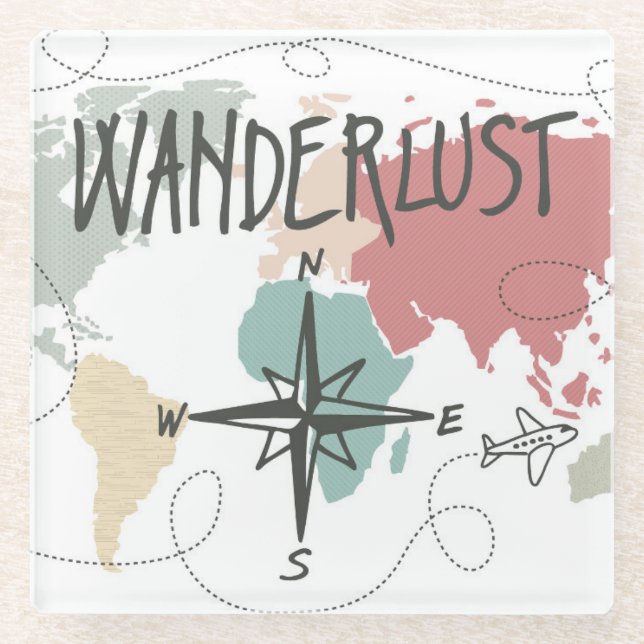Wanderlust Glass Coaster (Front)