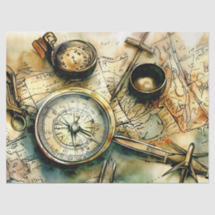 "Wanderlust Impressions: Maps & Travel" Tissue Paper