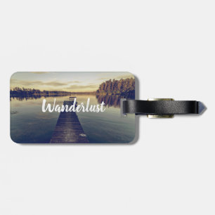 Wanderlust Jetty on Lake quote luggage tag