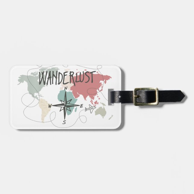 Wanderlust Luggage Tag (Front Horizontal)