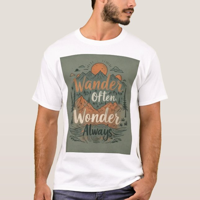 "Wanderlust Mountain Adventure | Minimalist Nature T-Shirt (Front)